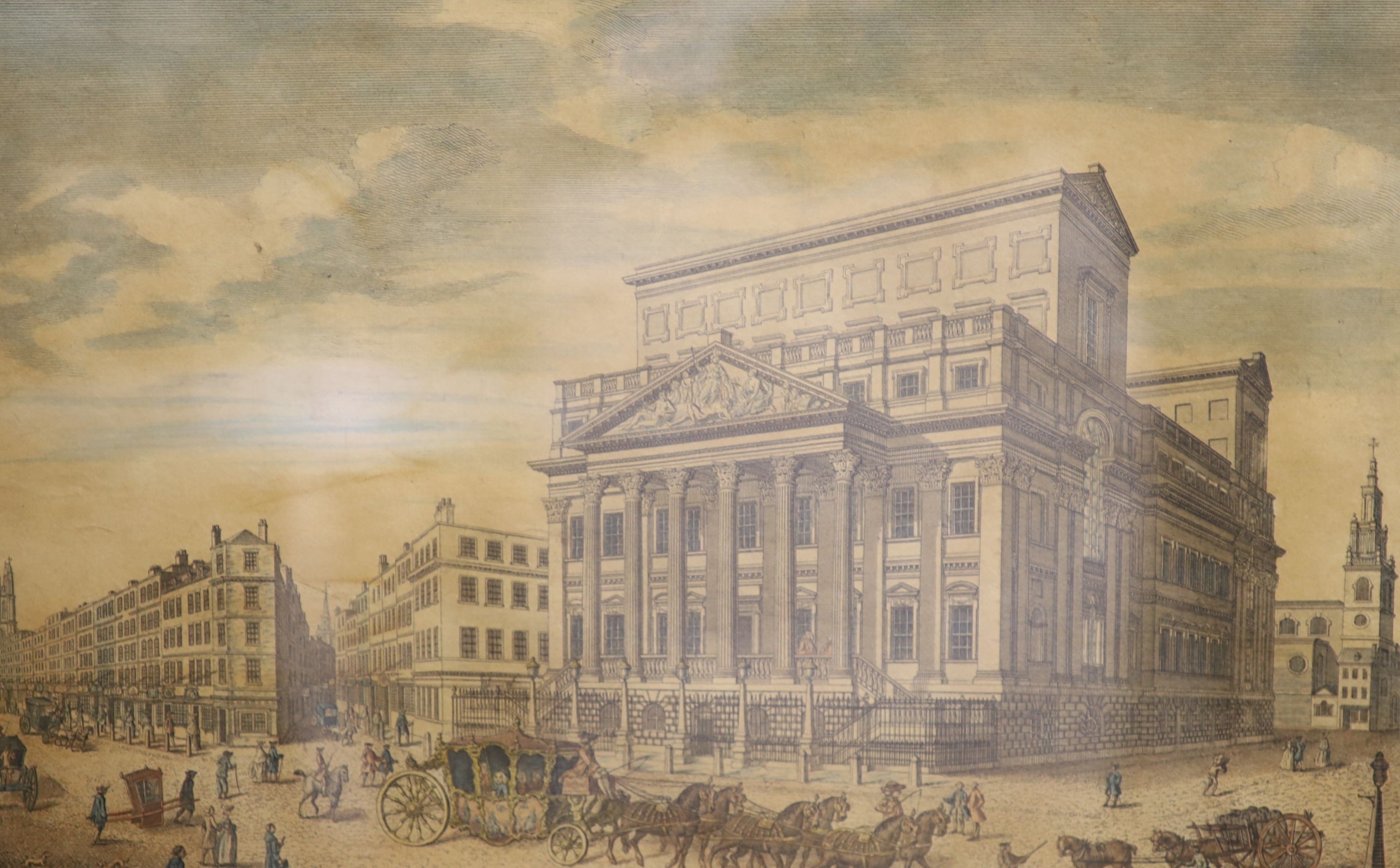 J.Kip after L.Knyff, hand coloured engraving, “Somerset House, La Maison Somerset” (1708) 35 x 48cm and four other prints